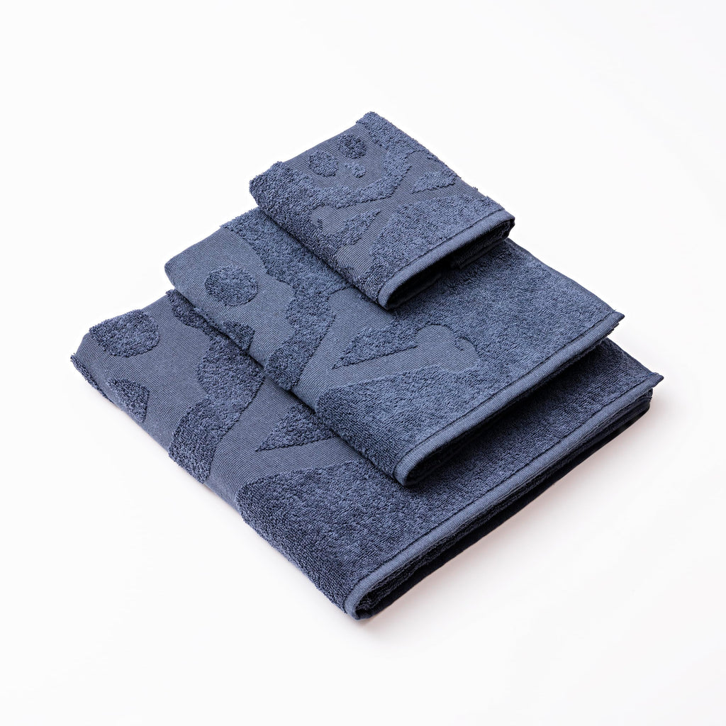 Scalpers Skull Bath Towel Set Vanity 30 x 50 cm + Hands 50 x 90 cm + Bath 70 x 140 cm 100% Cotton Blue Home