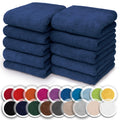 NatureMark 10-Piece Cotton Washcloth Set | Soft Terry Face Towels, Navy
