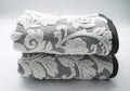 Lex's Linens Floral Jacquard Hand Towels – 600 GSM Turkish Cotton Grey