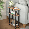 APICIZON Narrow Side Table | 3-Tier Slim End Table with Magazine Rack