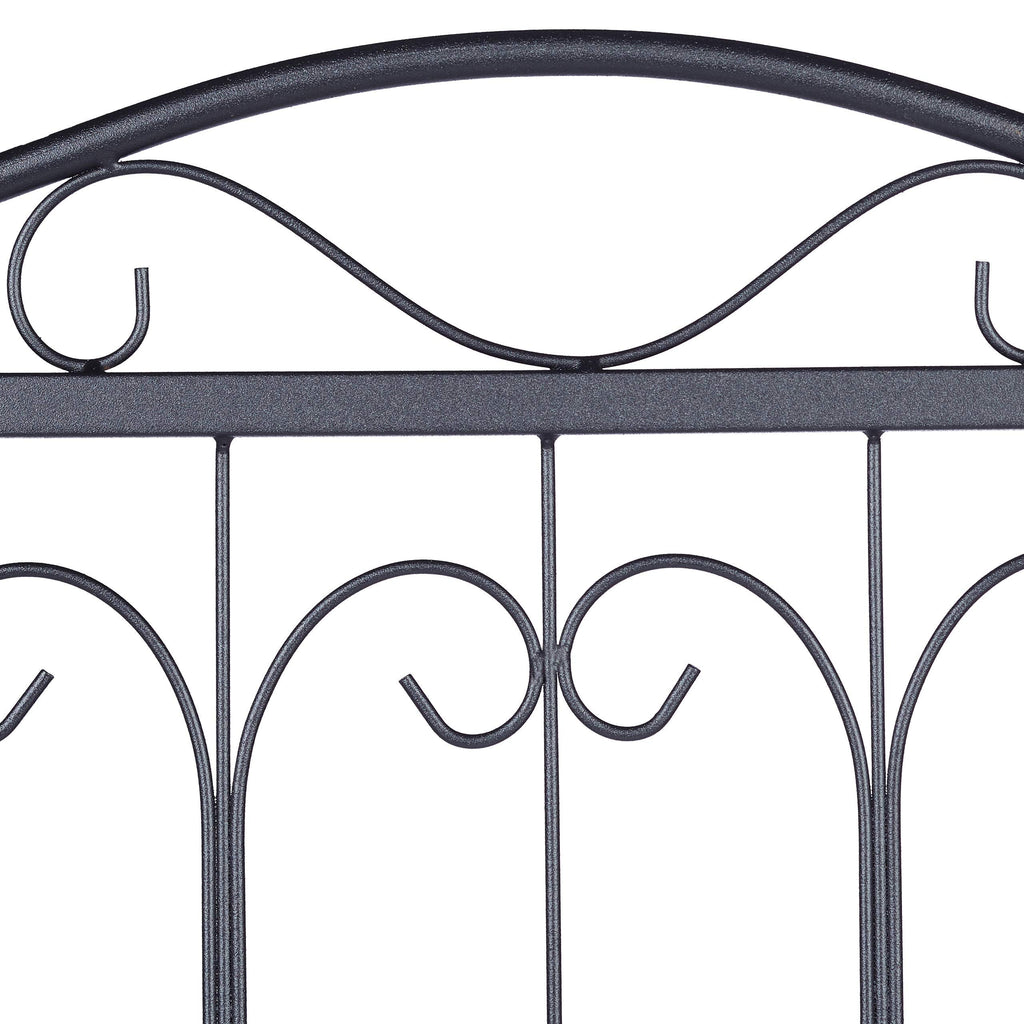 Relaxdays Goth Metal Garden Fence Panels - Set of 4 Black Iron Trellis