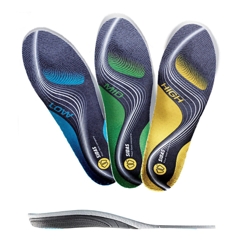 Sidas 3Feet Activ' Low Arch Support Insoles – Blue/Black, Size 4-5