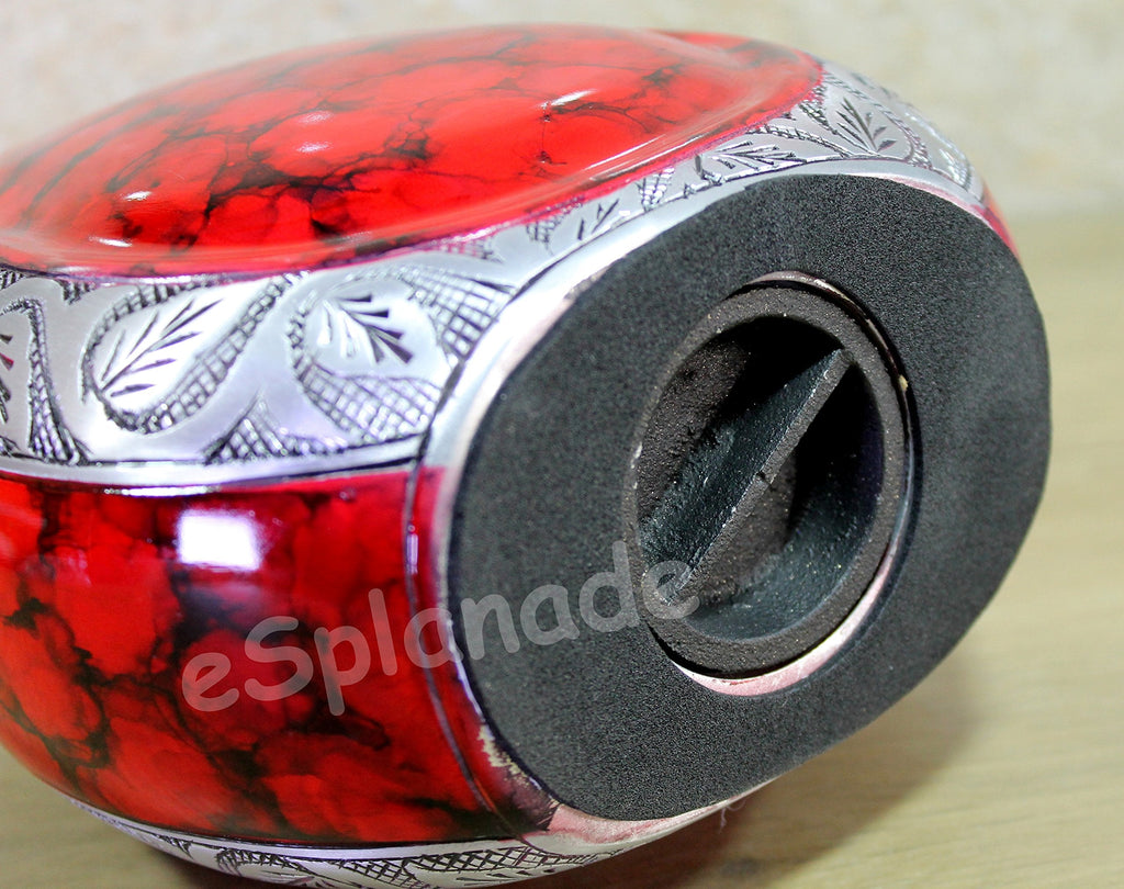 eSplanade Teardrop Cremation Urn - Red Aluminum Memorial for Adults