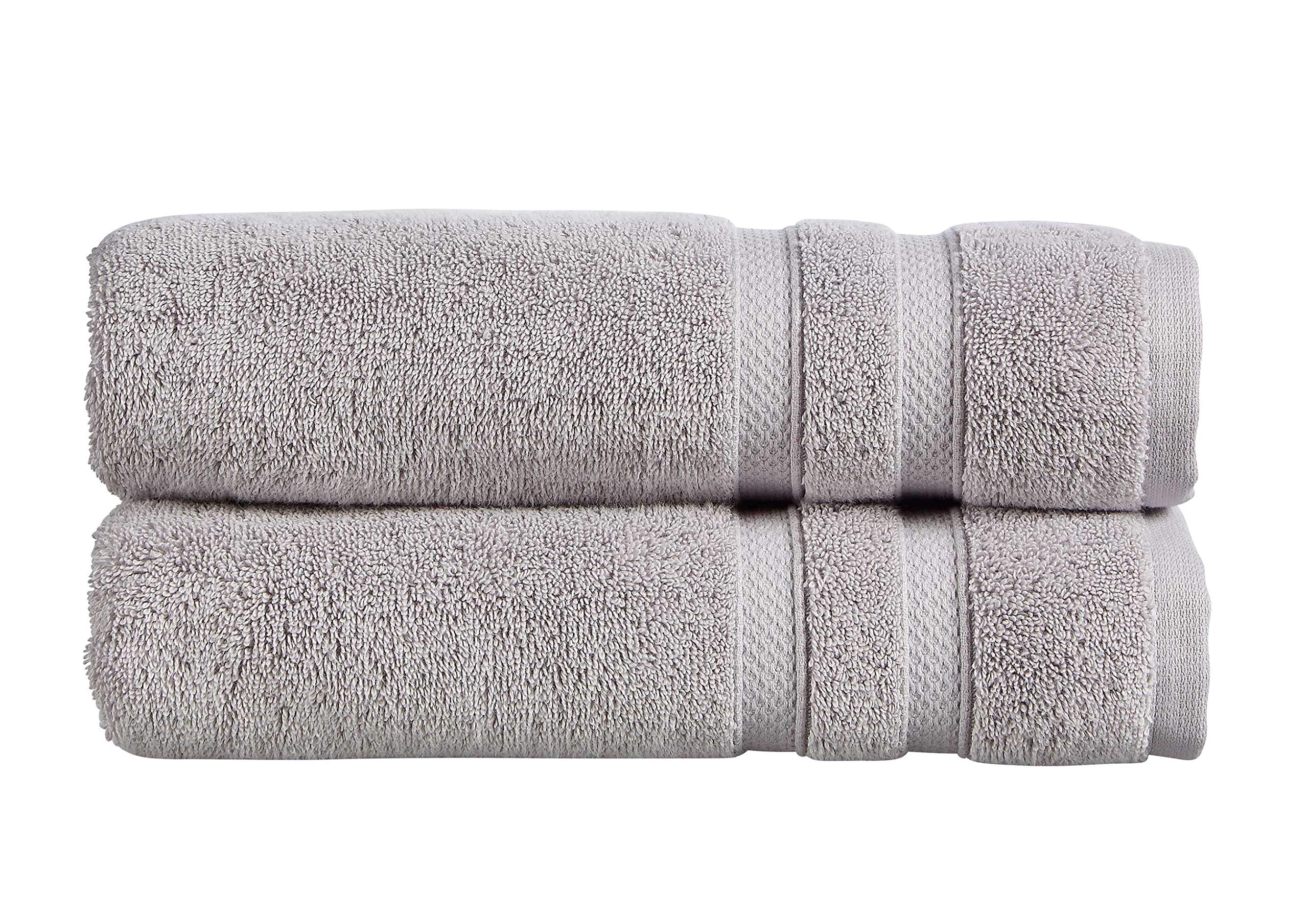 Christy Chroma Grey Bath Sheets - Set of 2 Heavyweight 675GSM Cotton