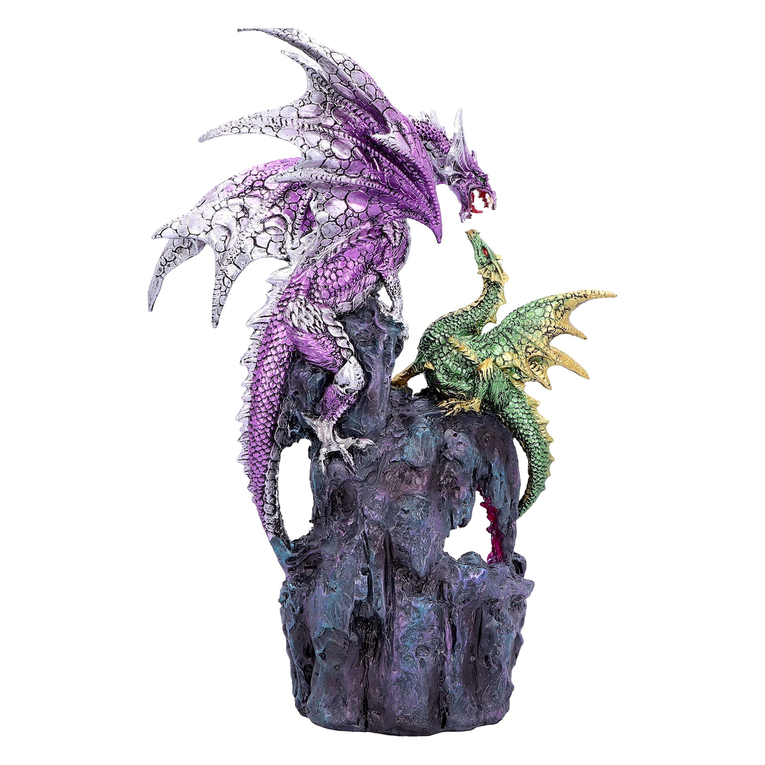 Nemesis Now Creators Call Light-Up Dragon Figurine on Pink Geode
