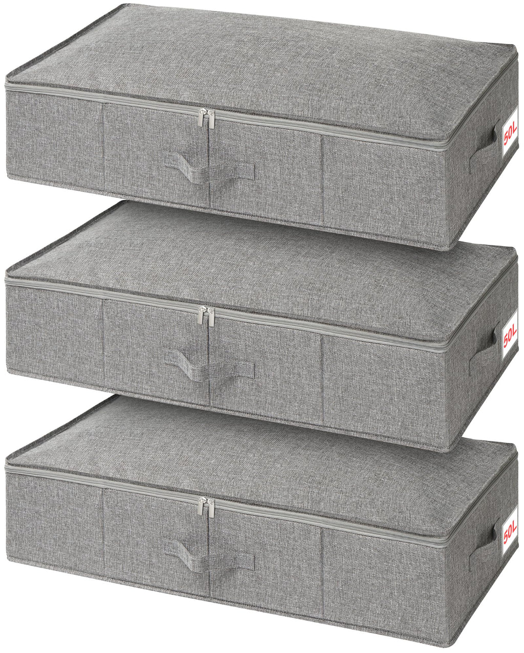 Jolof Store Under Bed Storage Box with Lids – 3 Pack Foldable Fabric Bags