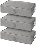 Jolof Store Under Bed Storage Box with Lids – 3 Pack Foldable Fabric Bags