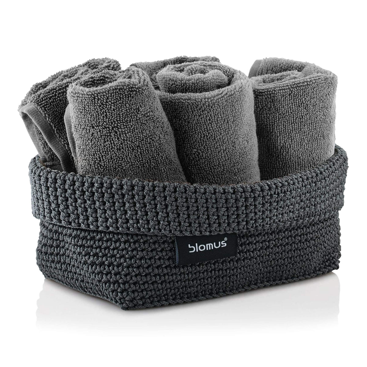 Blomus -TELA- 68885 Crochet Basket L Made of Synthetic Fibre, Anthracite, Basket for Storage, Workmanship, Exclusive Look, Ideal for Towels - image 3