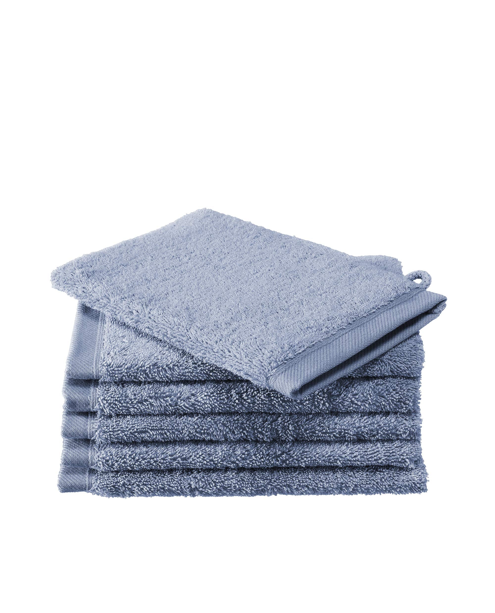 De Witte Lietaer Contessa Australian Cotton Wash Cloth, Stone Blue, 6pk
