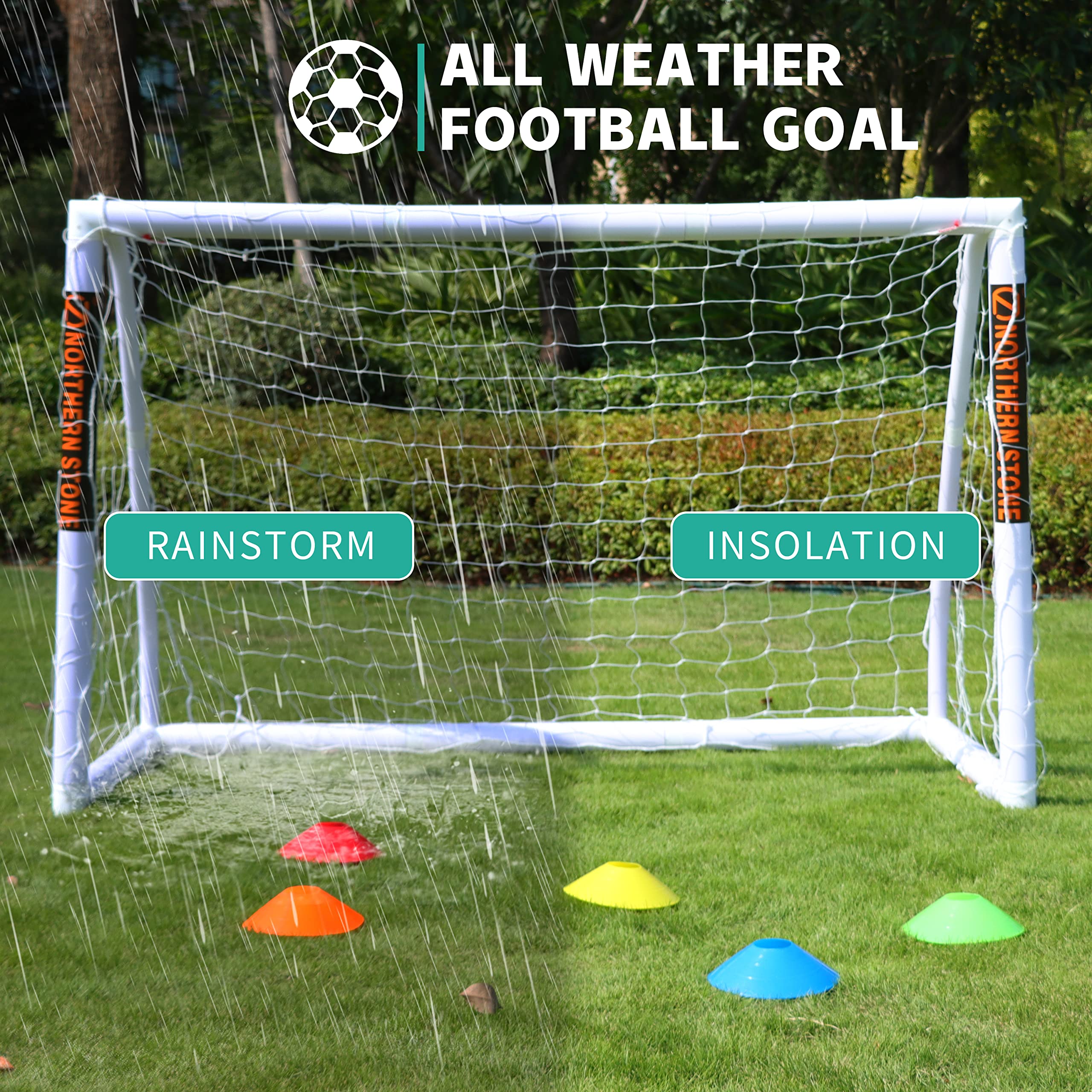 Northern Stone 6ft x 4ft All-Weather uPVC Portable Garden Football Goal