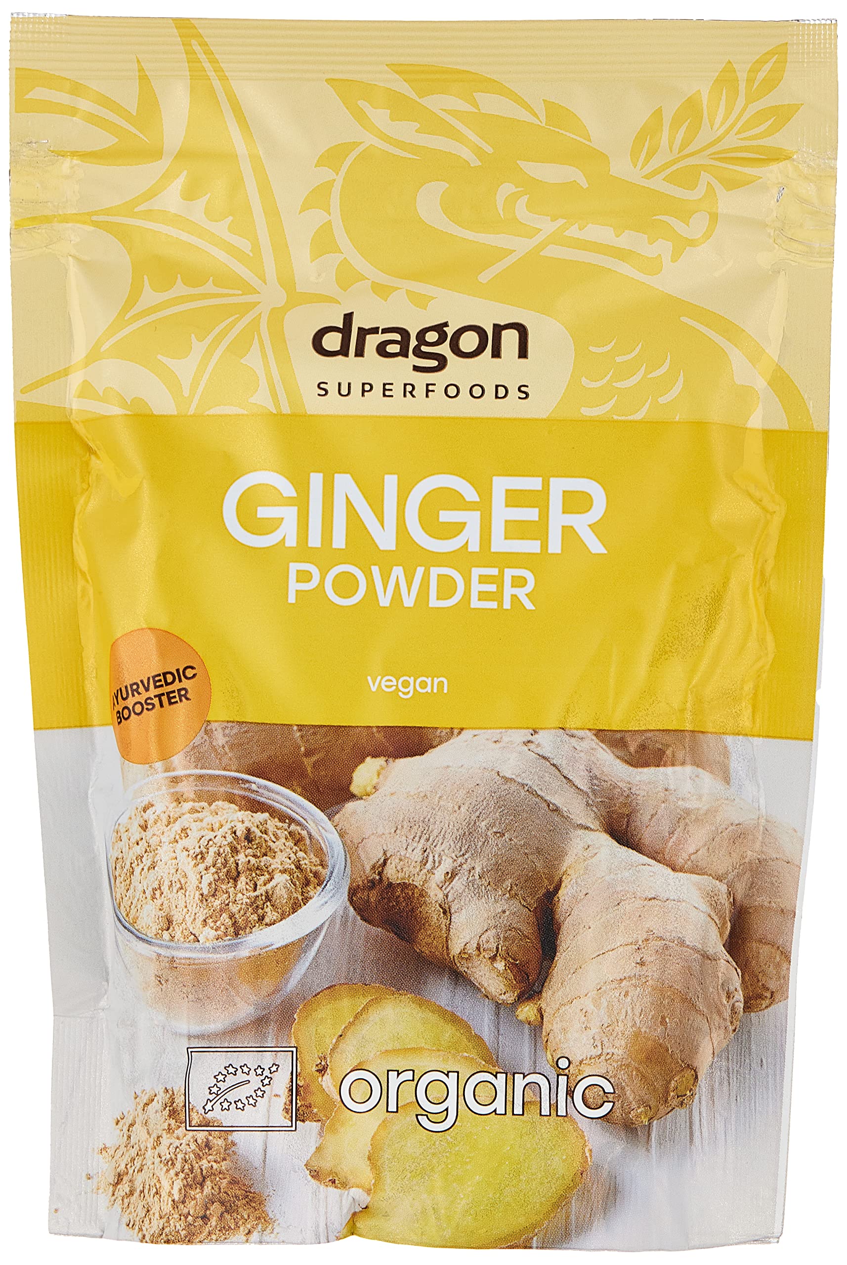 Dragon Superfoods Organic Ginger Powder – 100% Pure Ground Root, 200g