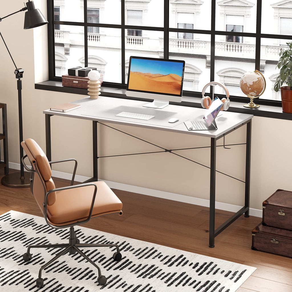 Flrrtenv 100cm Computer Desk | Modern White Gaming & Office Table