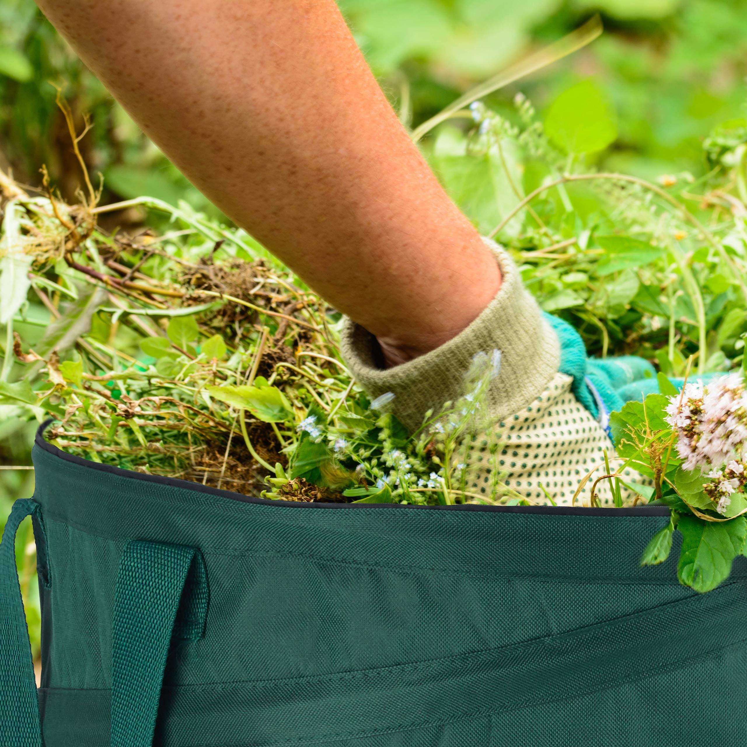 Relaxdays Set of 2 Pop-up Garden Waste Sacks - 120L Green Leaf Bags