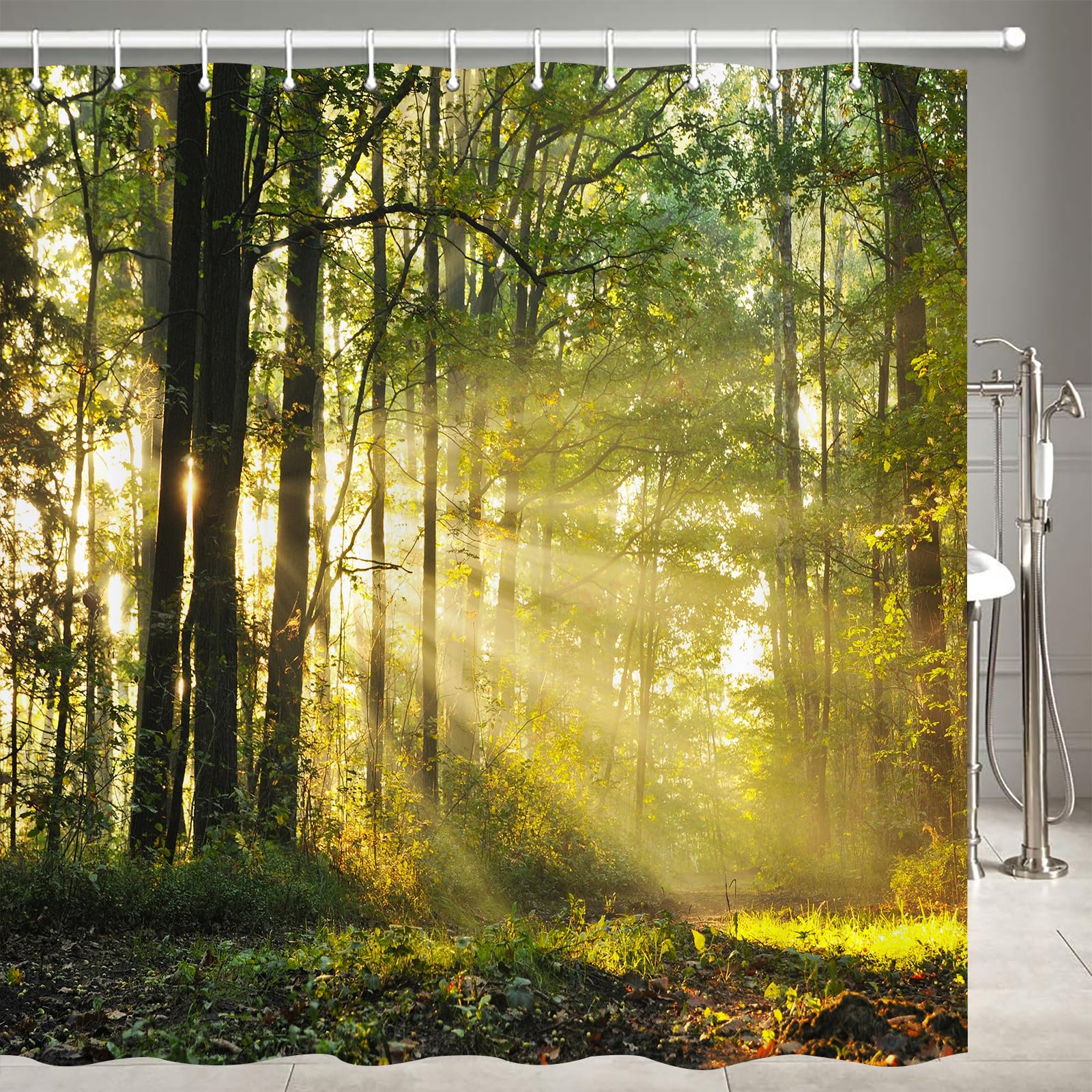 Nature Forest Shower Curtain | Waterproof Polyester, 72x72