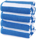 Utopia Towels Cabana Stripe Beach Towels | 100% Cotton Pool Towels - 4 Pack