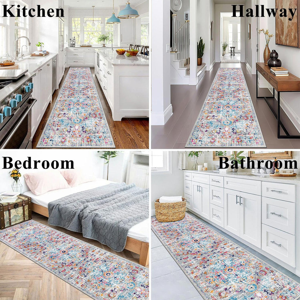 SHACOS Modern Runner Rug – 60x240cm Non-Slip Washable Hallway Carpet
