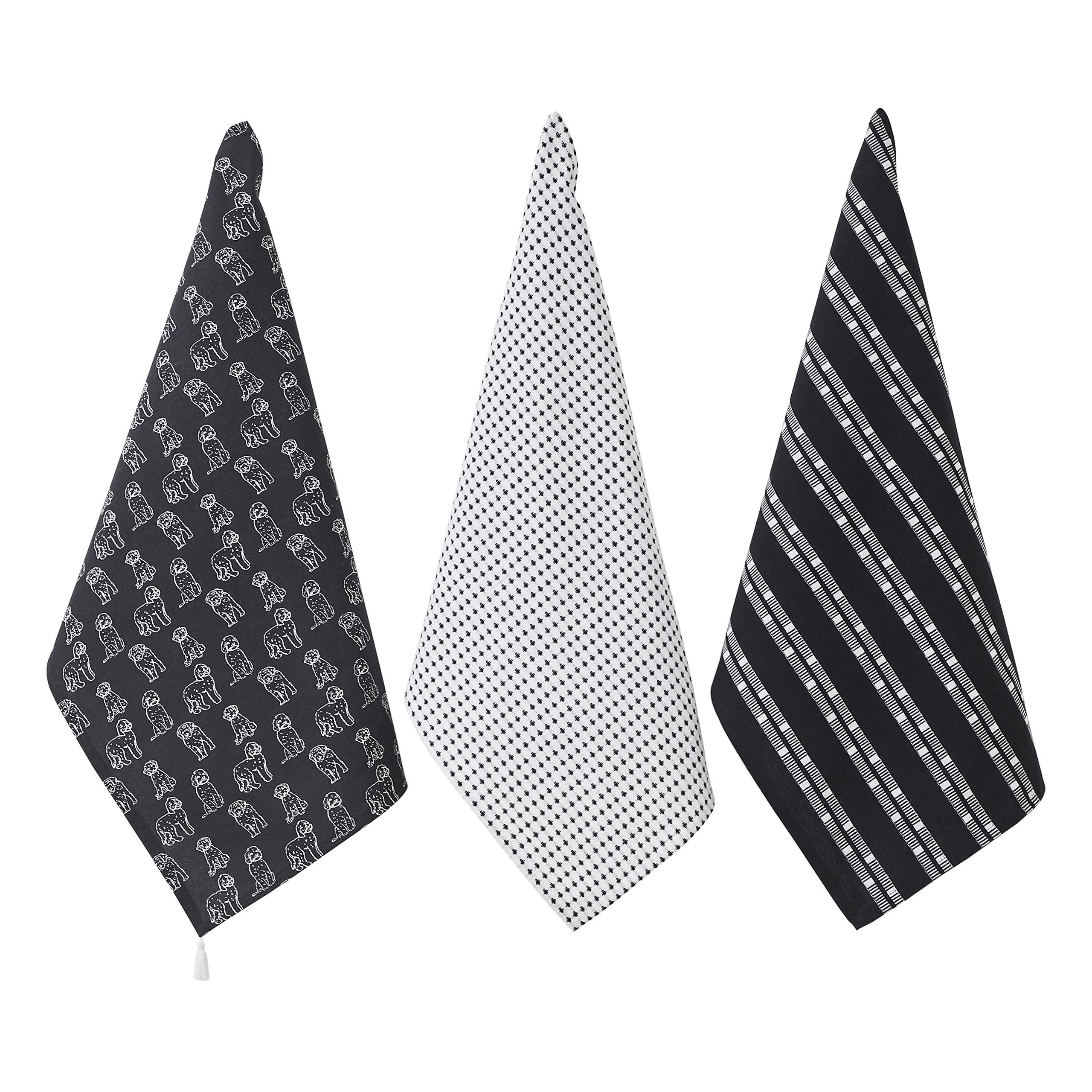 Penguin Home Recycled Cotton Tea Towels - Set of 3 Kitchen Dish Towels