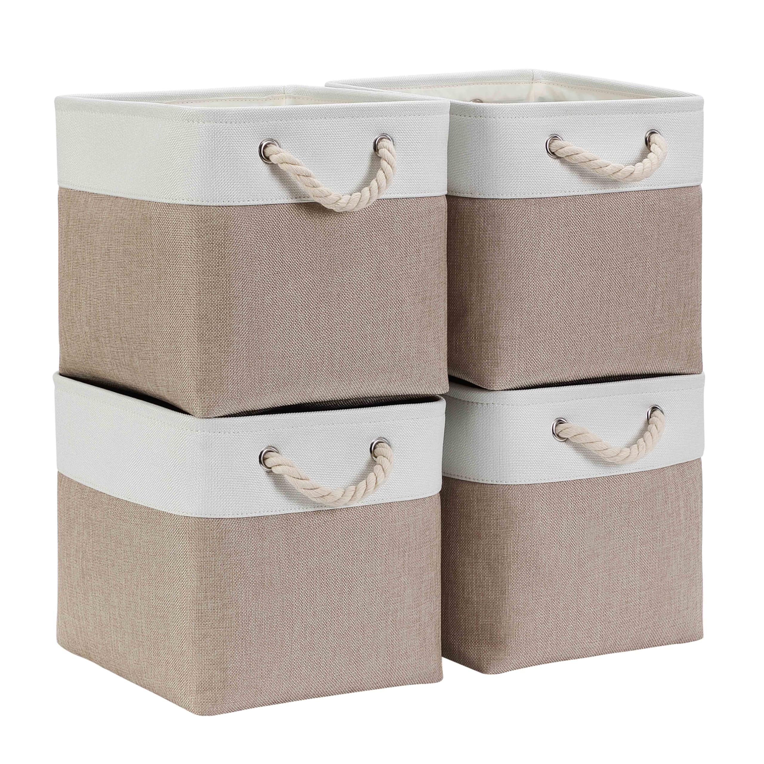 Mangata Fabric Cube Storage Boxes – 13x13 Collapsible Baskets, 4 Pack