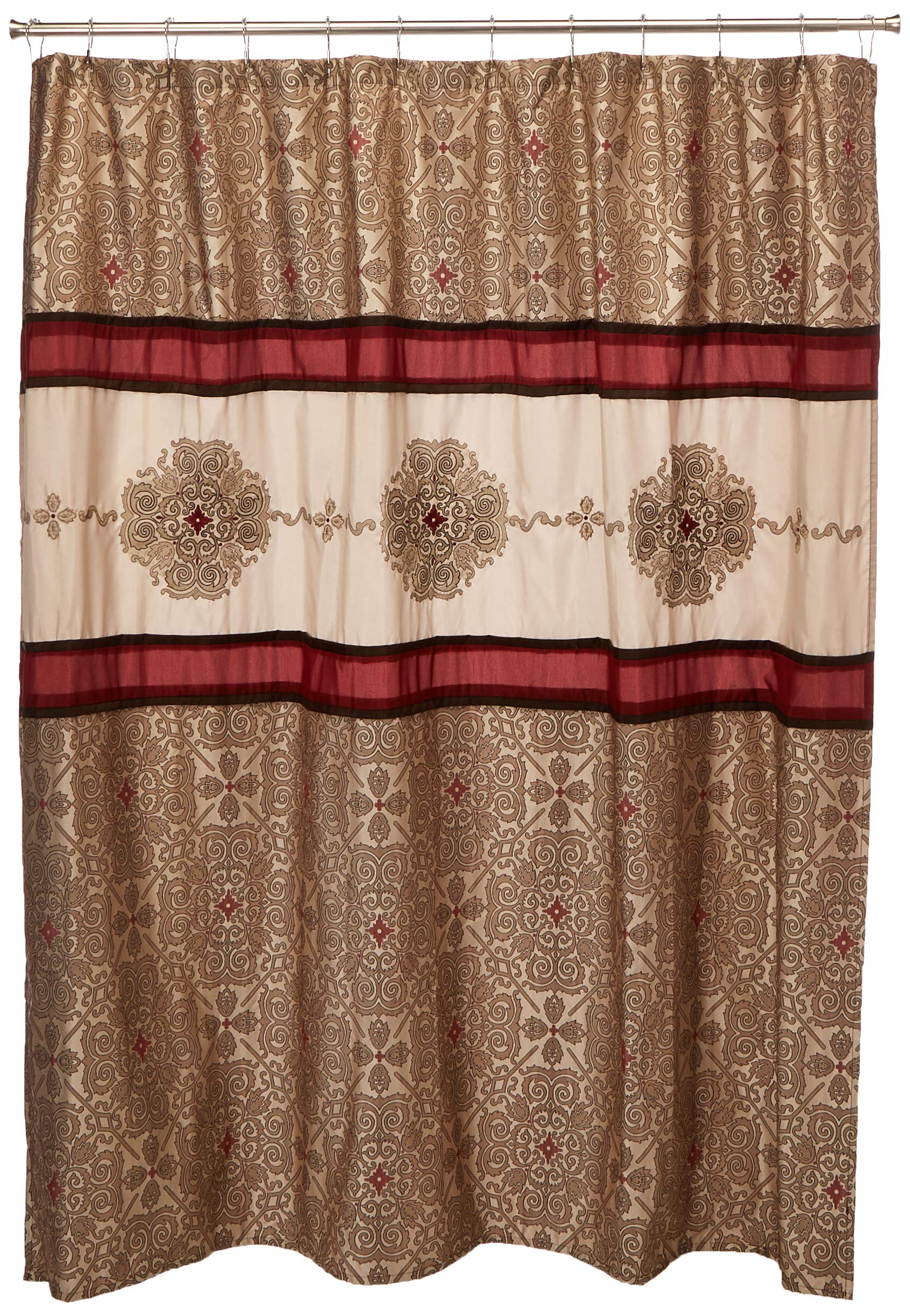 Madison Park Donovan Jacquard Shower Curtain | Blush Medallion Design