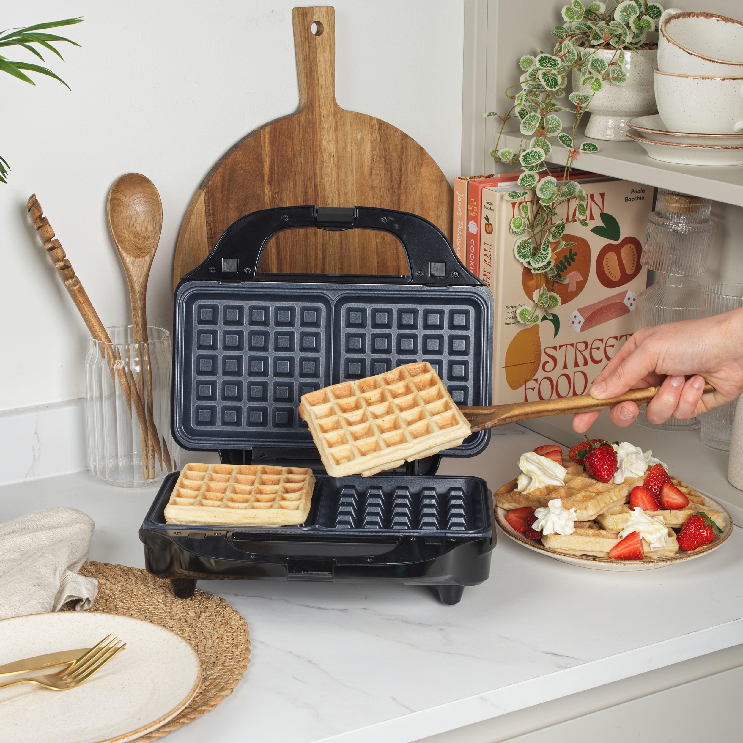 Salter EK2143 3-in-1 Snack Maker – Deep Fill Sandwich & Waffle Maker