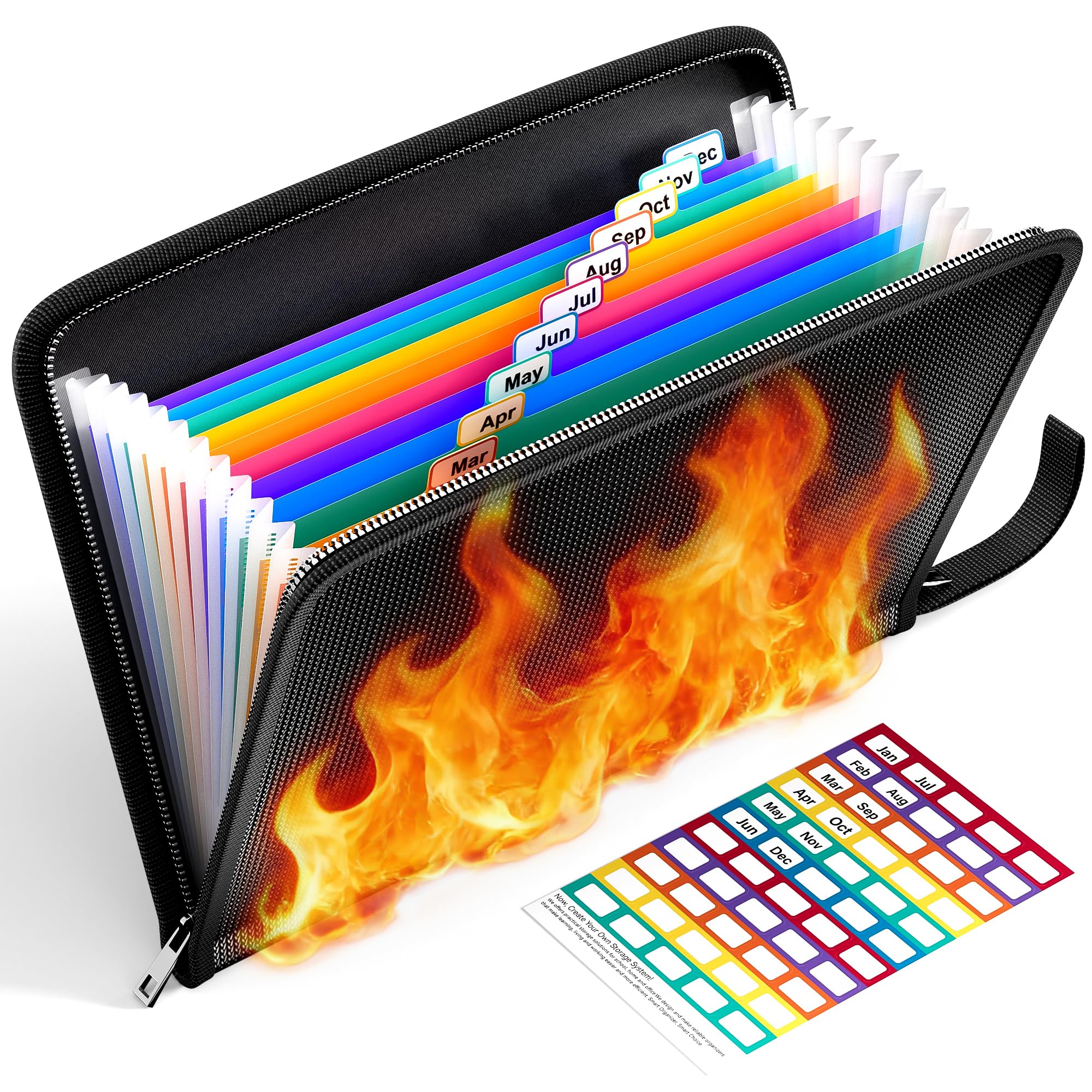 ThinkTex Fireproof & Waterproof Document Organiser | 12 Pocket File Folder