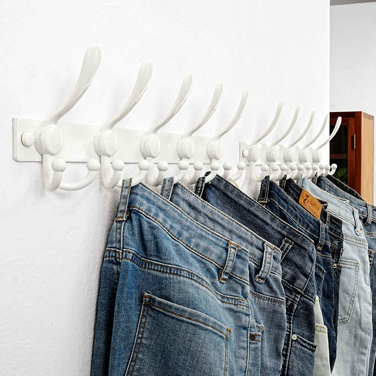 Dseap Coat Rack Wall Mount, Heavy Duty 2.5mm Base vs Flimsy 1mm, Double-Thick Solid Anti-Snap Hooks - image 3