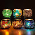 Larcenciel Mosaic Glass Candle Holder – Handmade Votive Set for Home Decor