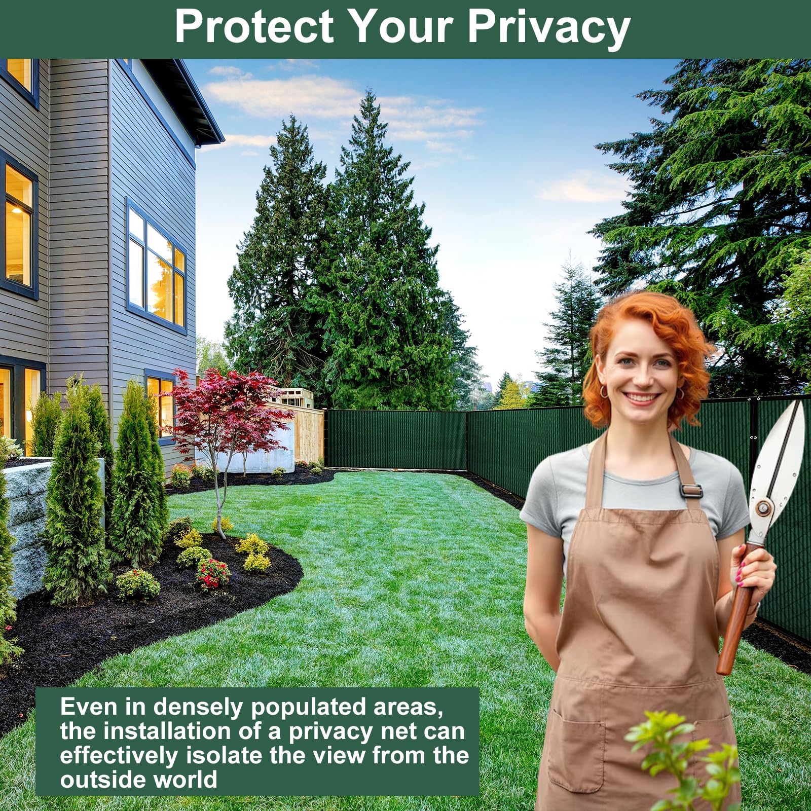 BeGrit Garden Privacy Fence Screening | 10m x 2m 90% HDPE Windbreak Net