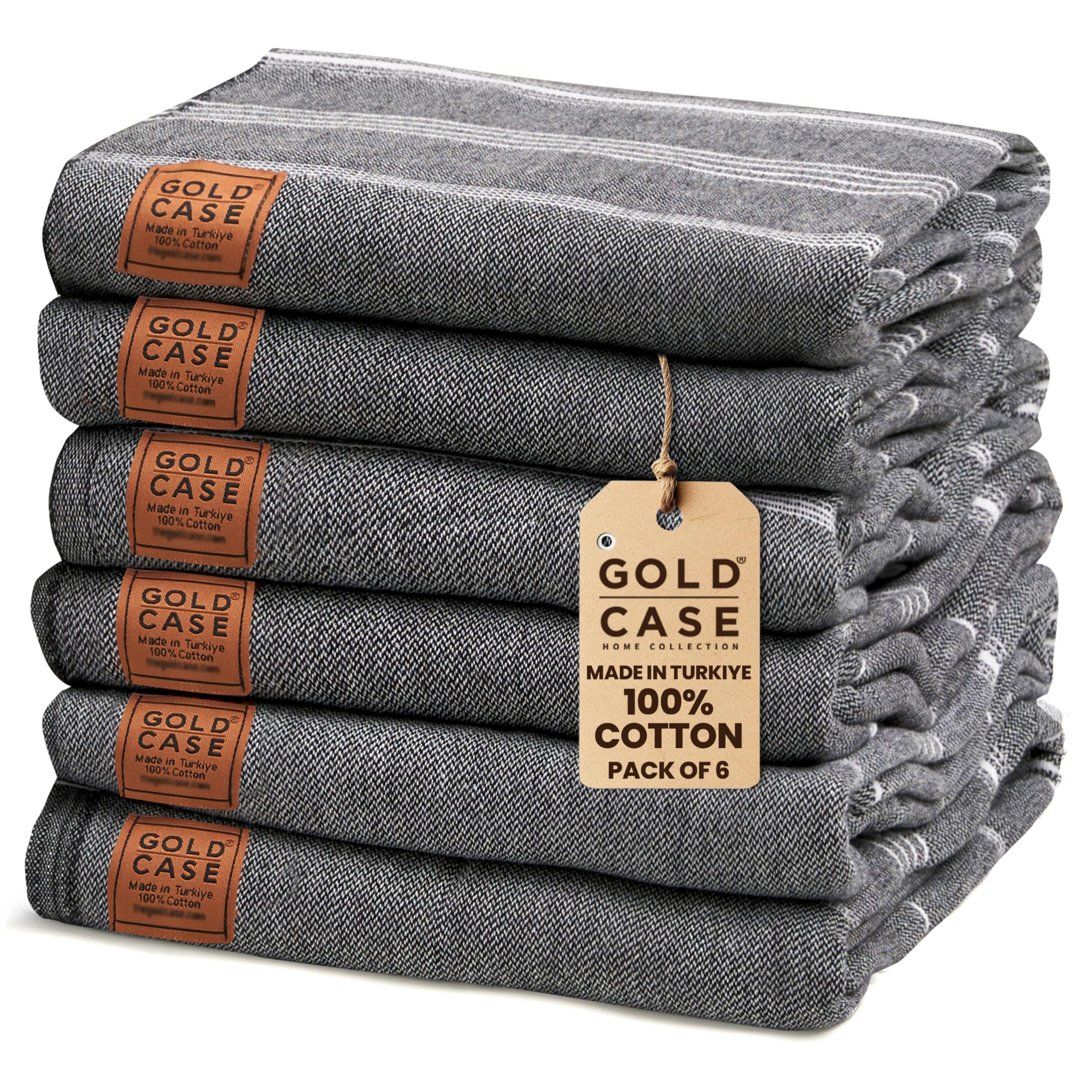 Turkish Beach Towel Set of 6 | 100% Cotton XXL Oversized Pestemal