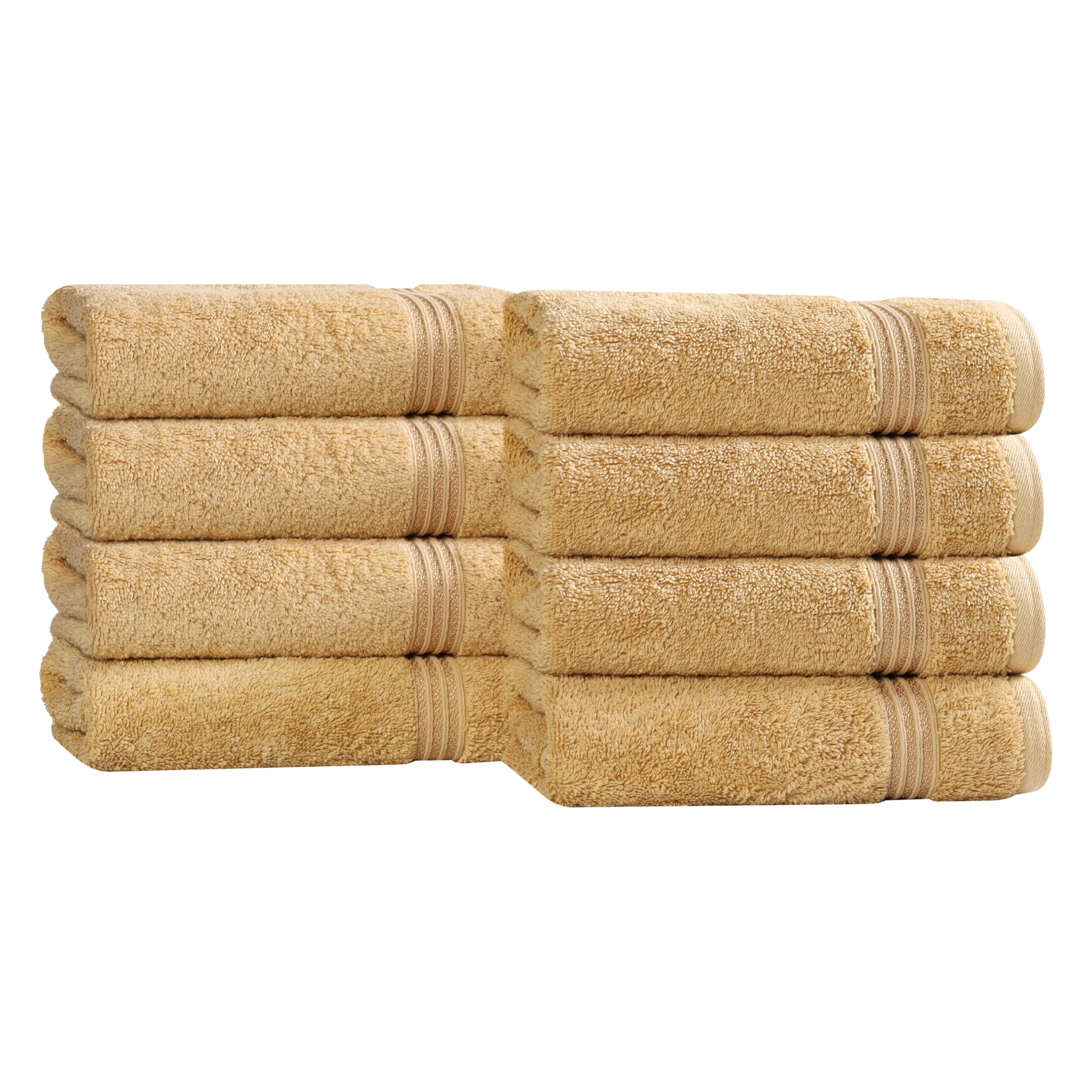 Jolof Store Egyptian Cotton Hand Towel Set – 8-Pack Gold Towels