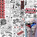 LAROI Joker Temporary Tattoos - 5 Sheets Realistic Halloween Makeup Kit