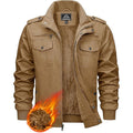 KEFITEVD Men's Military Bomber Jacket | Cotton Thermal Cargo Windbreaker