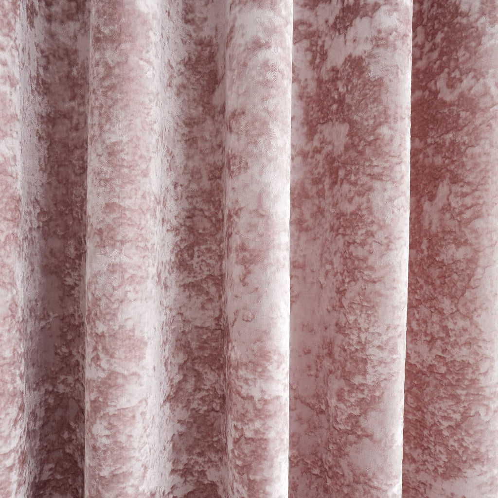 Catherine Lansfield Crushed Velvet Eyelet Curtains - Blush Pink 90x90