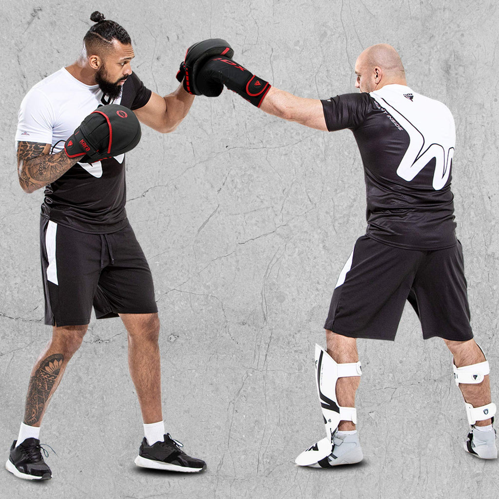 RDX Maya Hide Leather Curved Focus Mitts – MMA & Boxing Training Pads