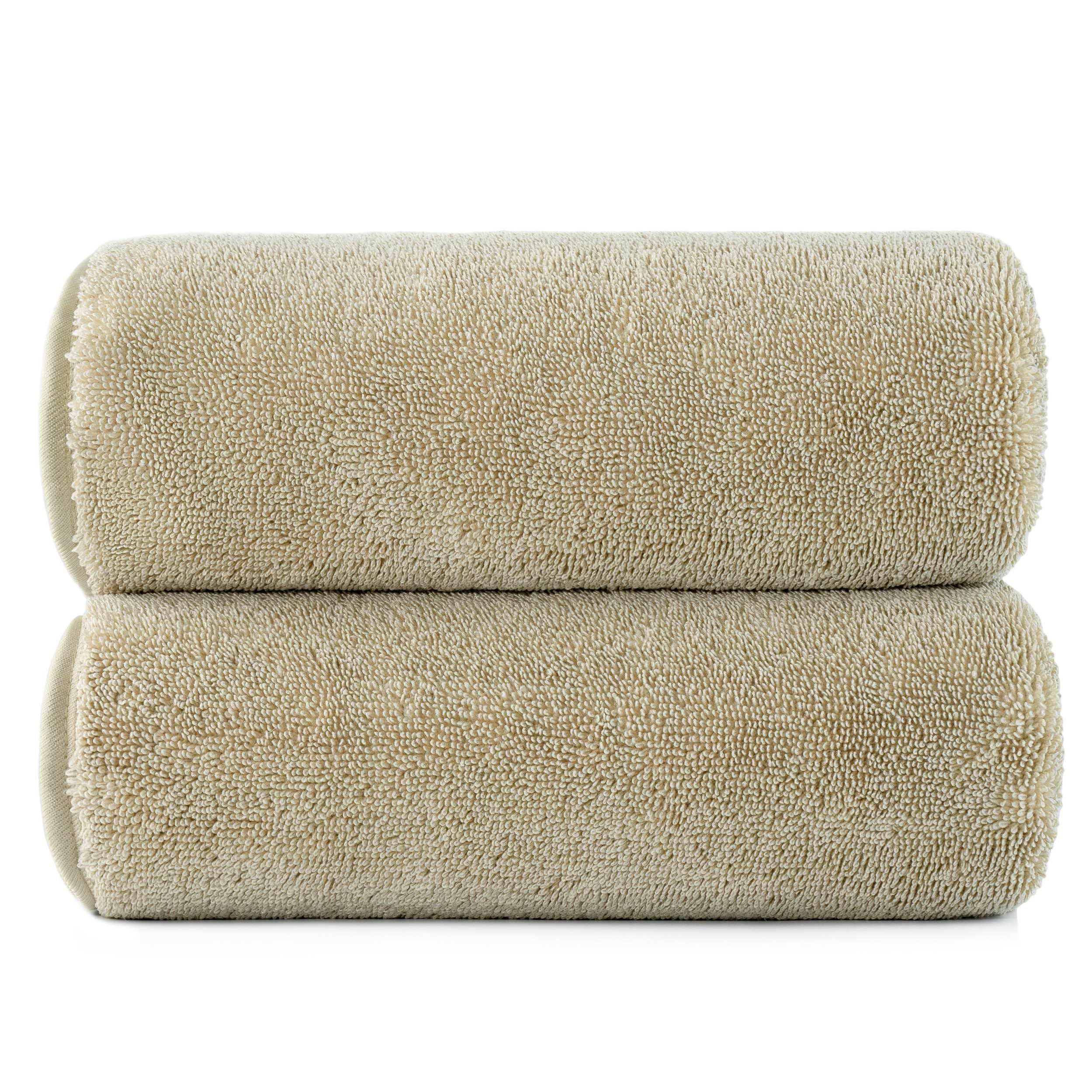 Polyte Microfiber Bath Towels – Oversize Quick Dry Terry Twist, 2 Pack