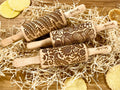 Floral Textured Rolling Pin – Engraved Beech Wood Dough Roller