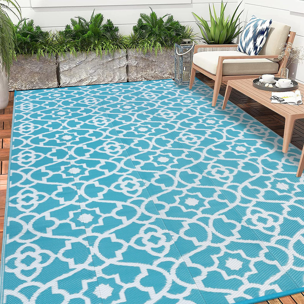 Enyhom Outdoor Rug | 180x270cm Reversible Waterproof Plastic Straw Mat