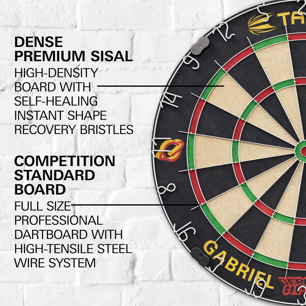 Target Darts Gabriel Clemens Dartboard Set | Sisal Board & 6 Steel Darts