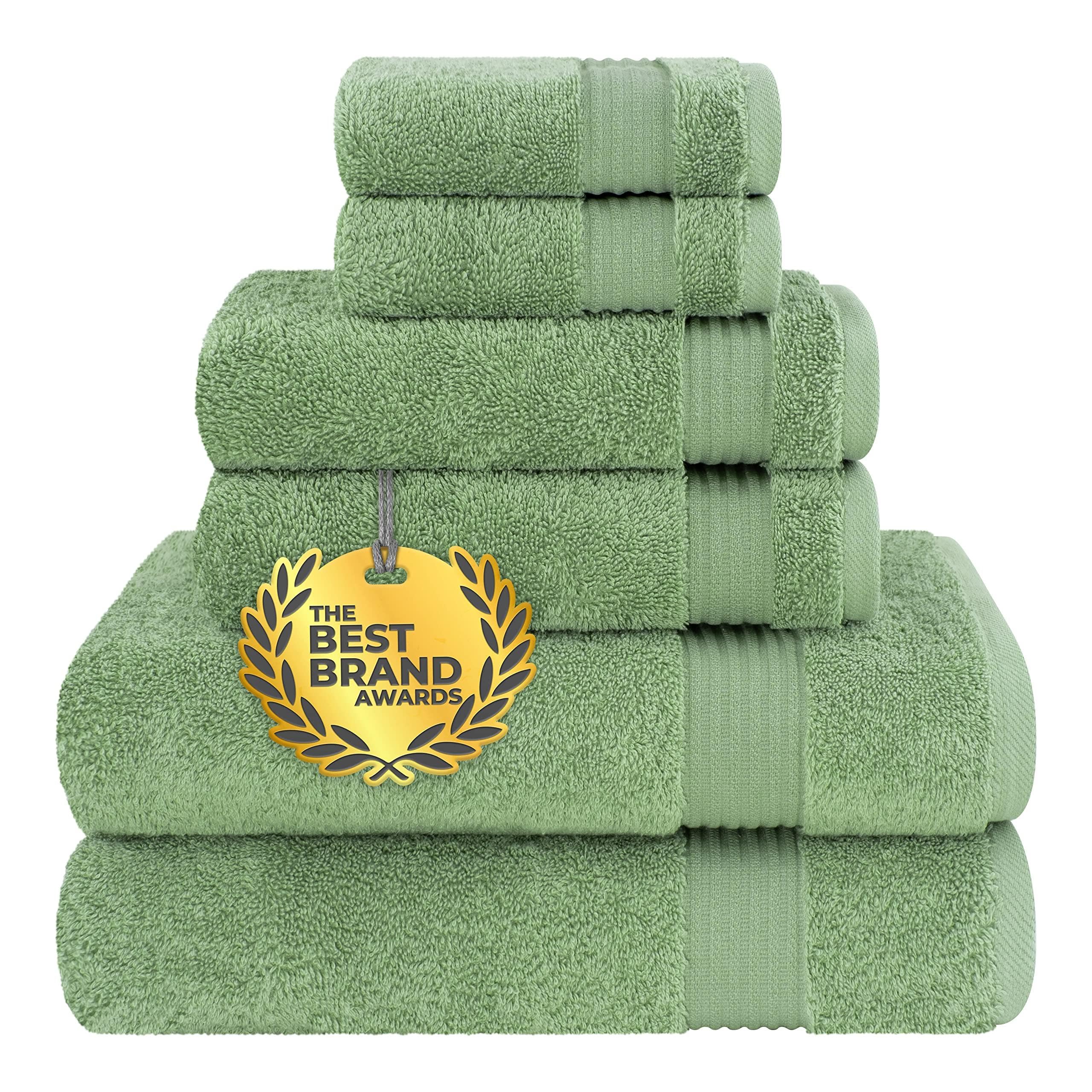 Cotton Paradise 6-Piece Turkish Cotton Bath Towel Set - Sage Green
