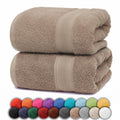 NatureMark 100% Cotton Bath Towels - Pack of 2, 500 g/m², Sand/Beige