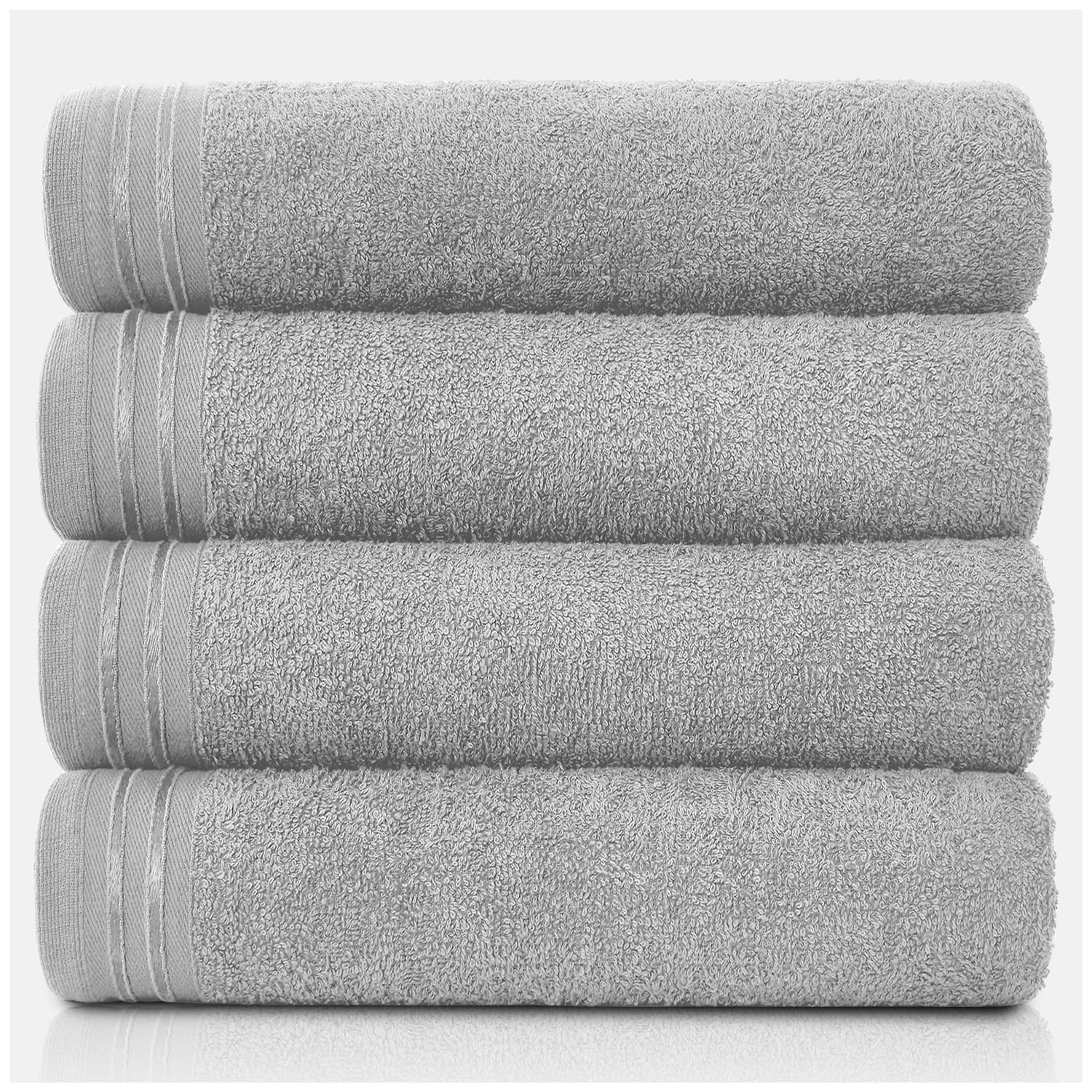 GC Gaveno Cavailia Egyptian Cotton Bath Sheets – 4 Pack Silver Towels