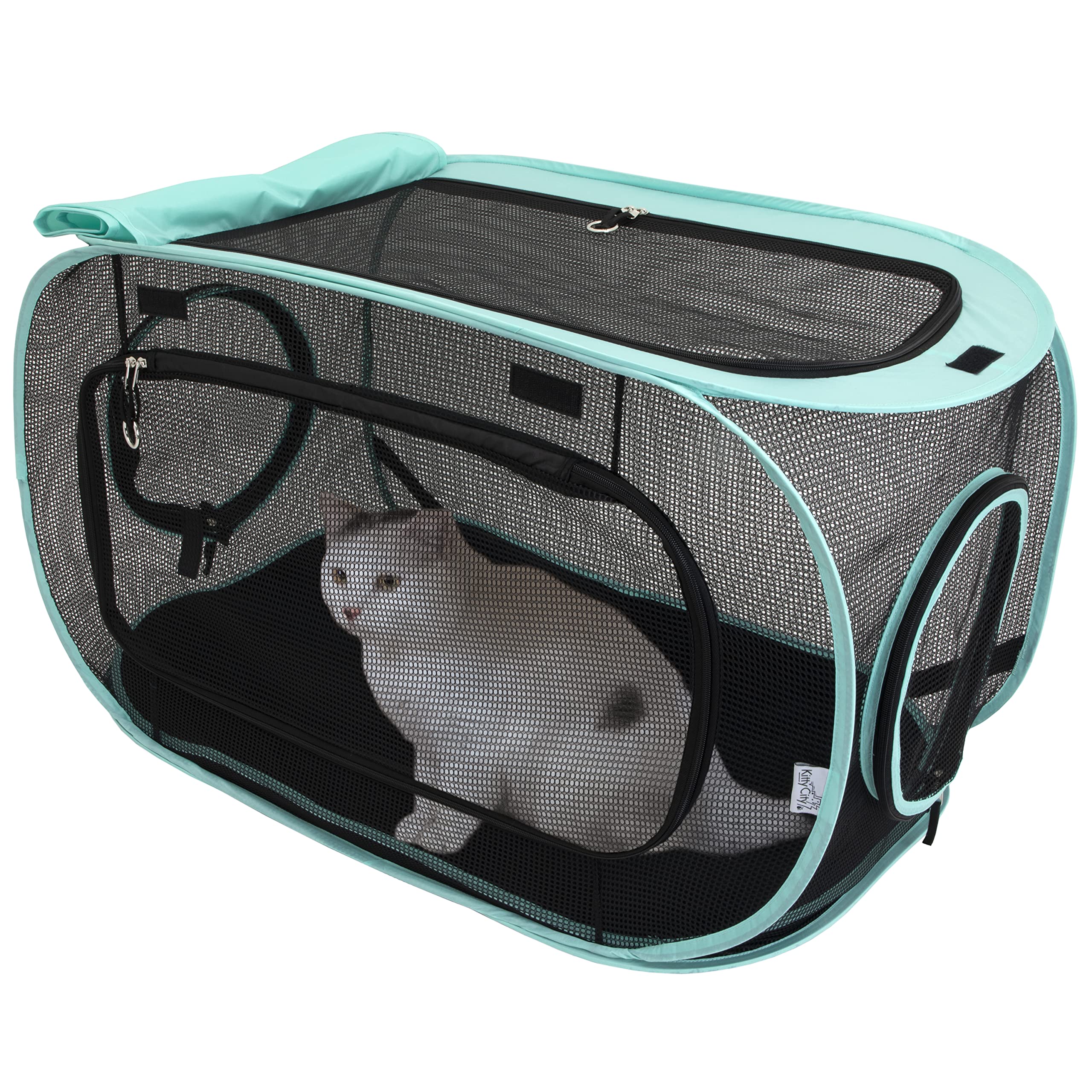 Kitty City Outdoor Catio Mega Kit – Mesh Cat Kennel with 10' Tunnels