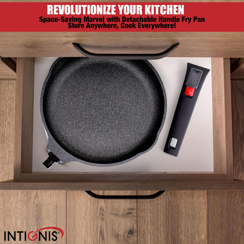 INTIGNIS 30cm Non-Stick Frying Pan | Detachable Handle | Induction Safe