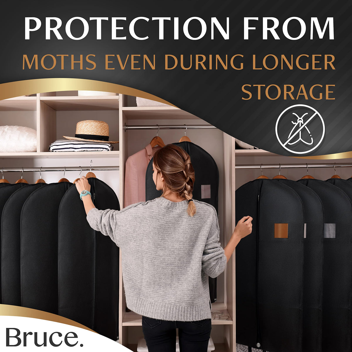 Bruce.® 5x Garment Bags 100x60 cm – Black - image 5