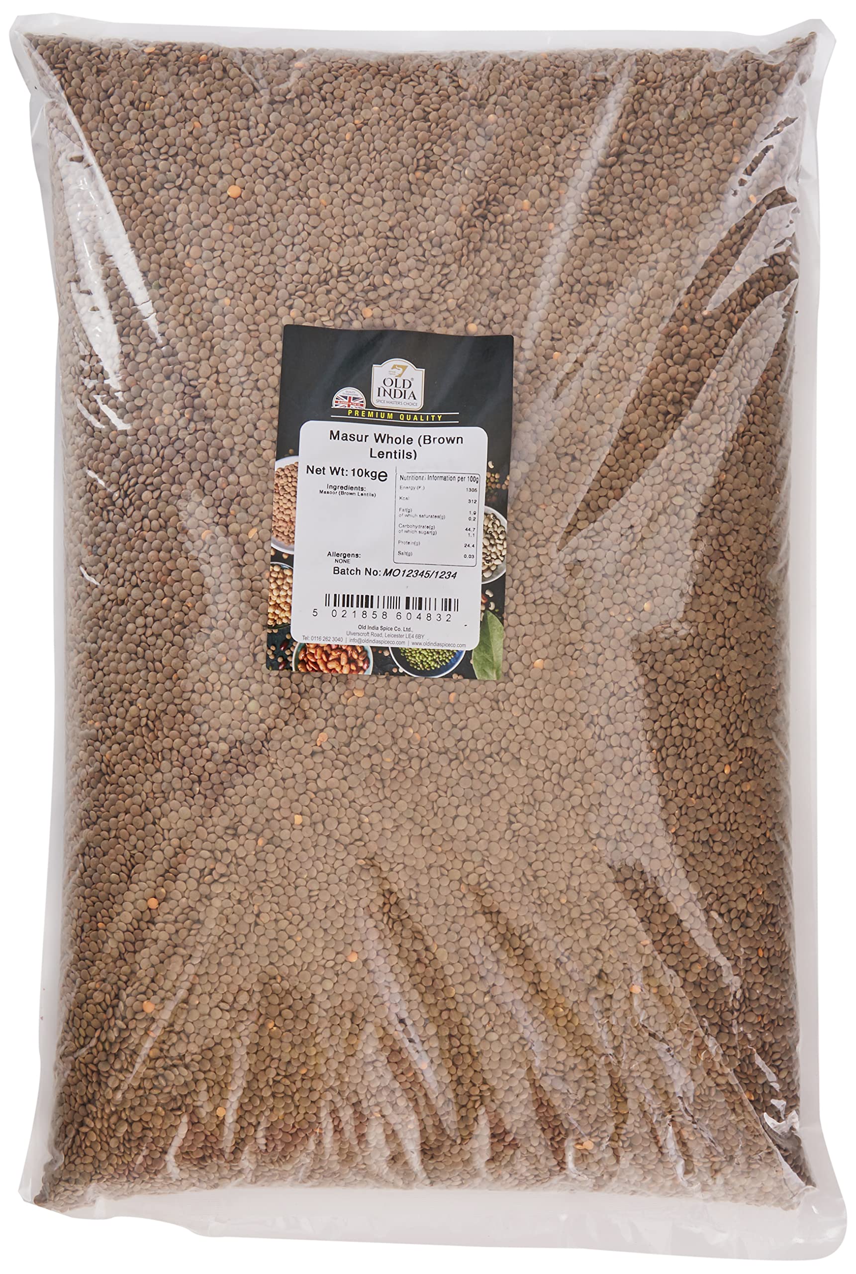 Old India Masur Whole Brown Lentils – Masoor Dal Bulk Pulses, 10kg
