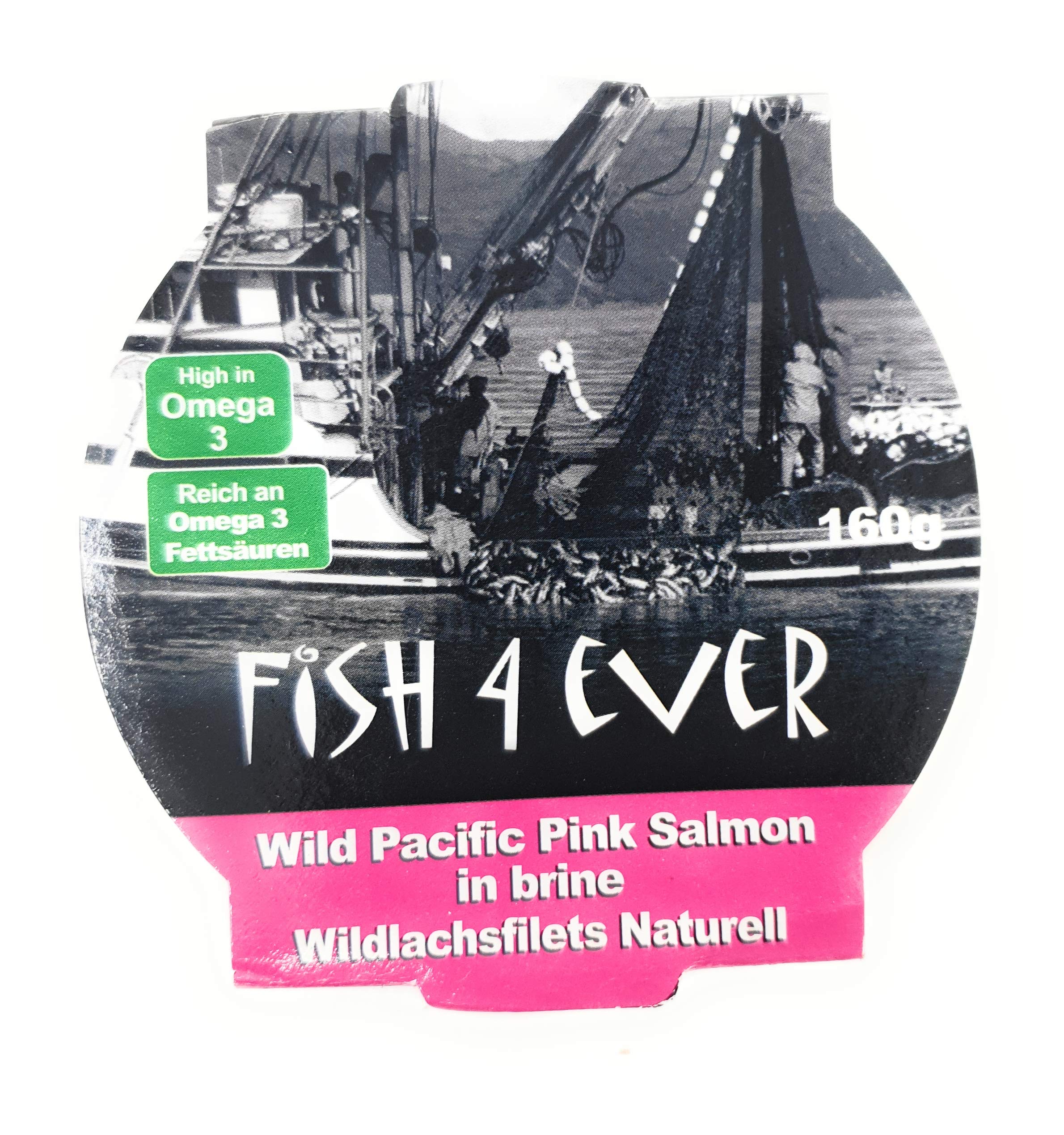 Fish4Ever Wild Alaskan Pink Salmon – 160g Canned Fish (6 Pack Bundle)