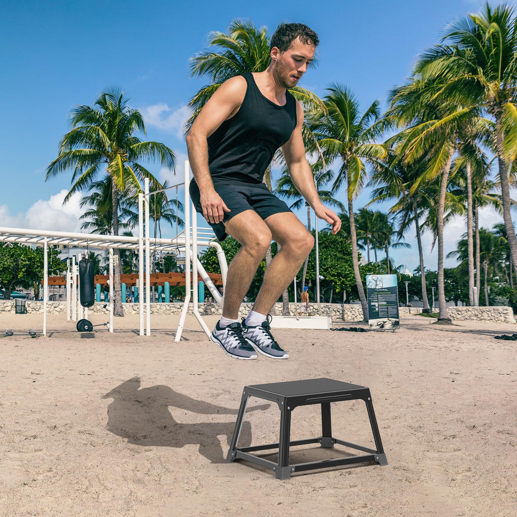 12 Inch Steel Plyometric Box – 17x13 Surface Jump Trainer