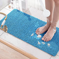 Jolof Store Non-Slip Bath Mat – 80x40cm Anti-Mould Loofah Shower Mat, Blue
