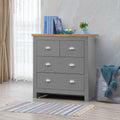Timber Art Design Lisbon 4 Drawer Chest - Grey & Oak Storage Unit