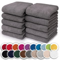 NatureMark 10-Piece Cotton Washcloth Set – Soft 30x30cm Grey Face Towels